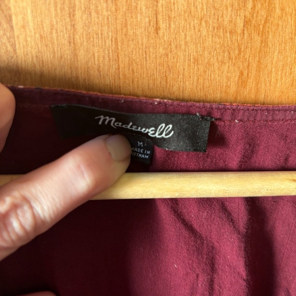 Madewell Sophia Tie Front Red Prairie Dress MiDi in Teaberry - Picture 2 of 16